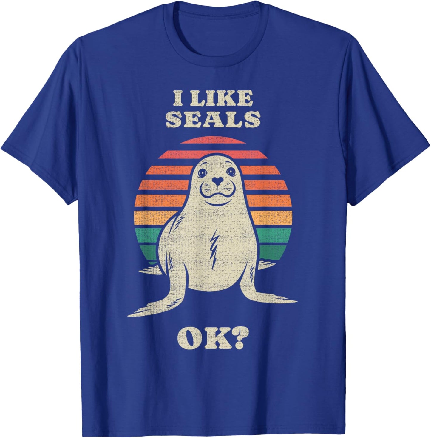 Funny Seal Lover Animal Retro 70s T-Shirt - T-Shirt | Royal