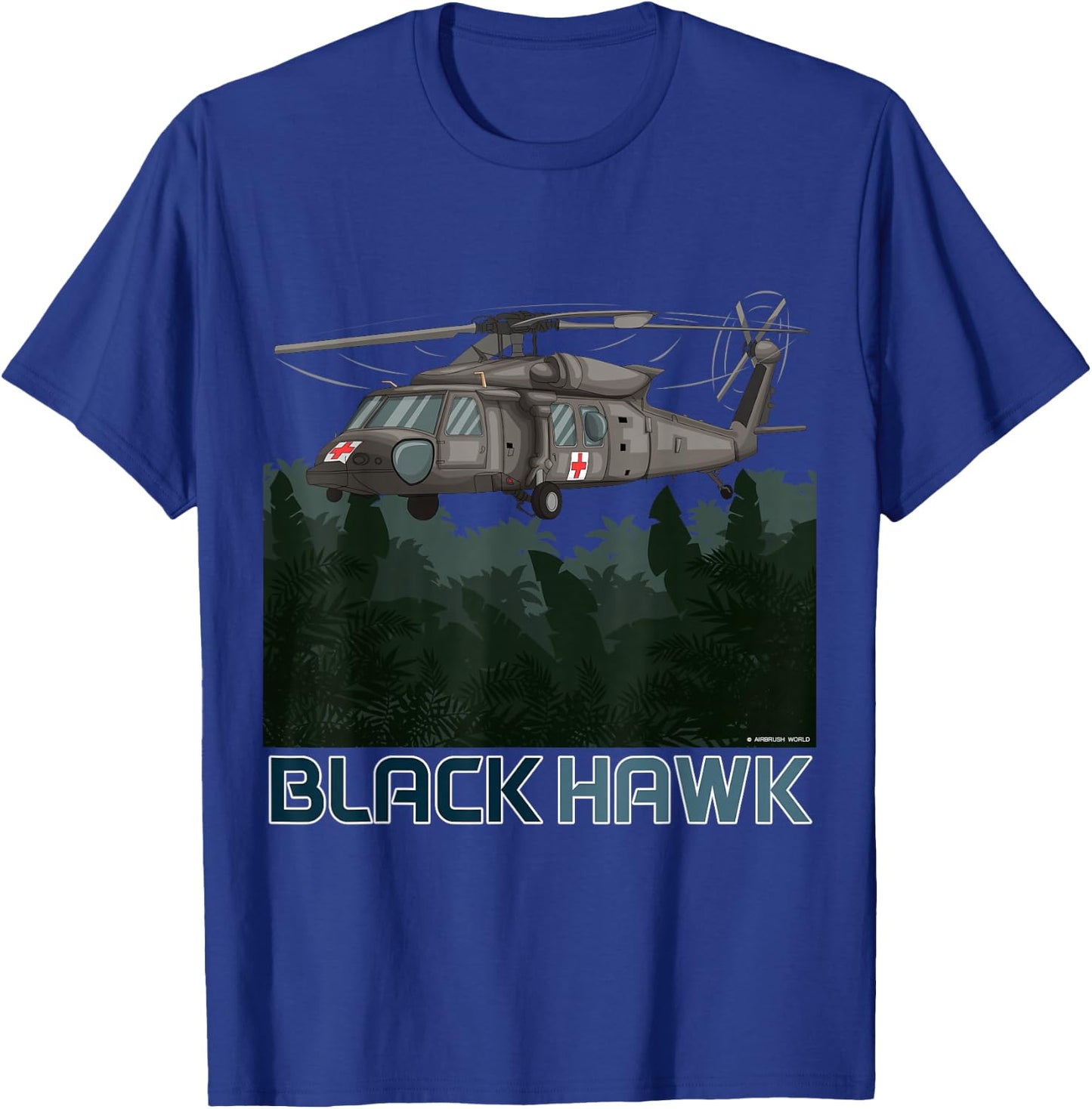 Black Hawk Helicopter Military Armed Forces Novelty Gift T-Shirt - T-Shirt | Royal