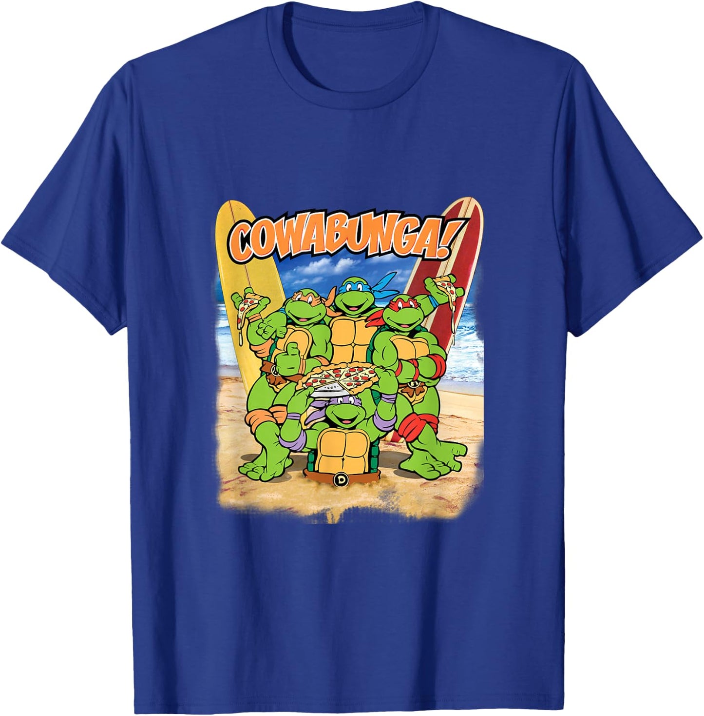 TMNT Cowabunga! Pizza On The Beach T-Shirt - T-Shirt | Royal