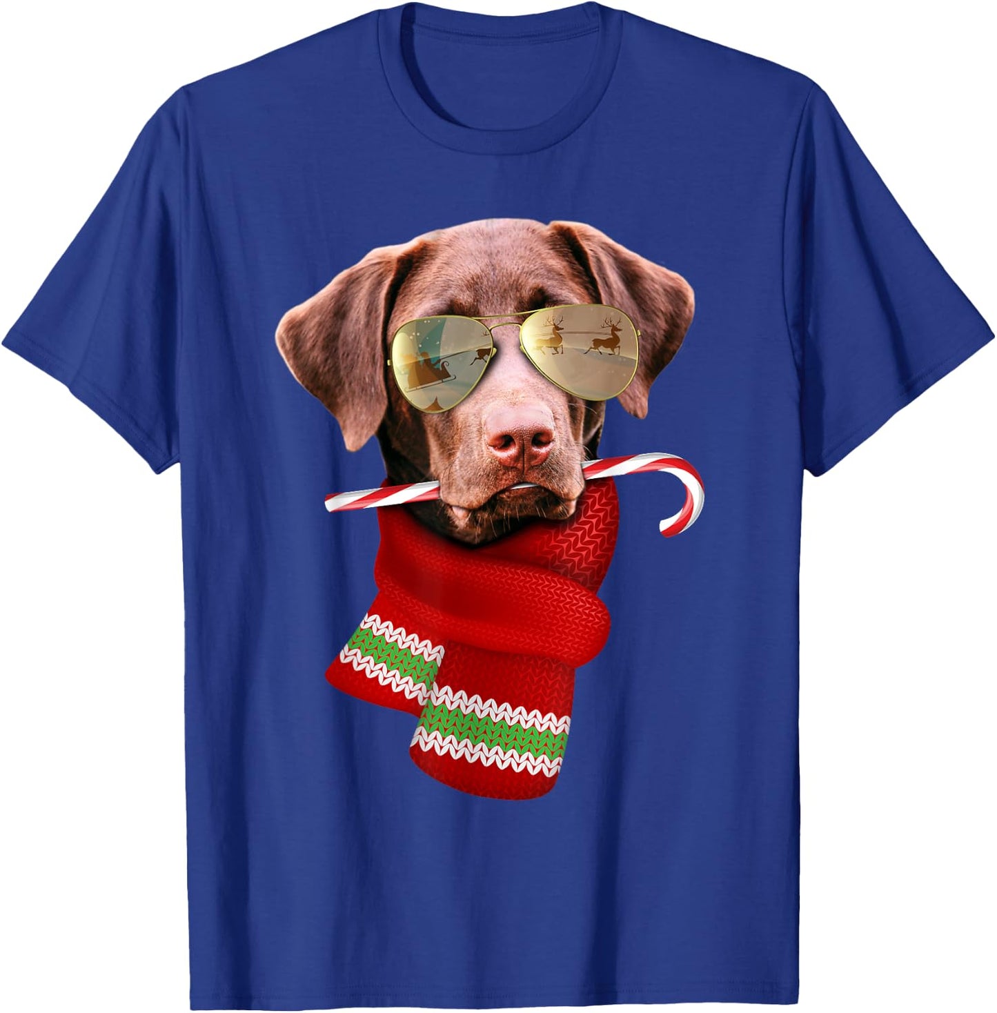 Chocolate Labrador Christmas Gift Dog Lovers Sunglasses Men Women Kids T-Shirt - T-Shirt | Royal