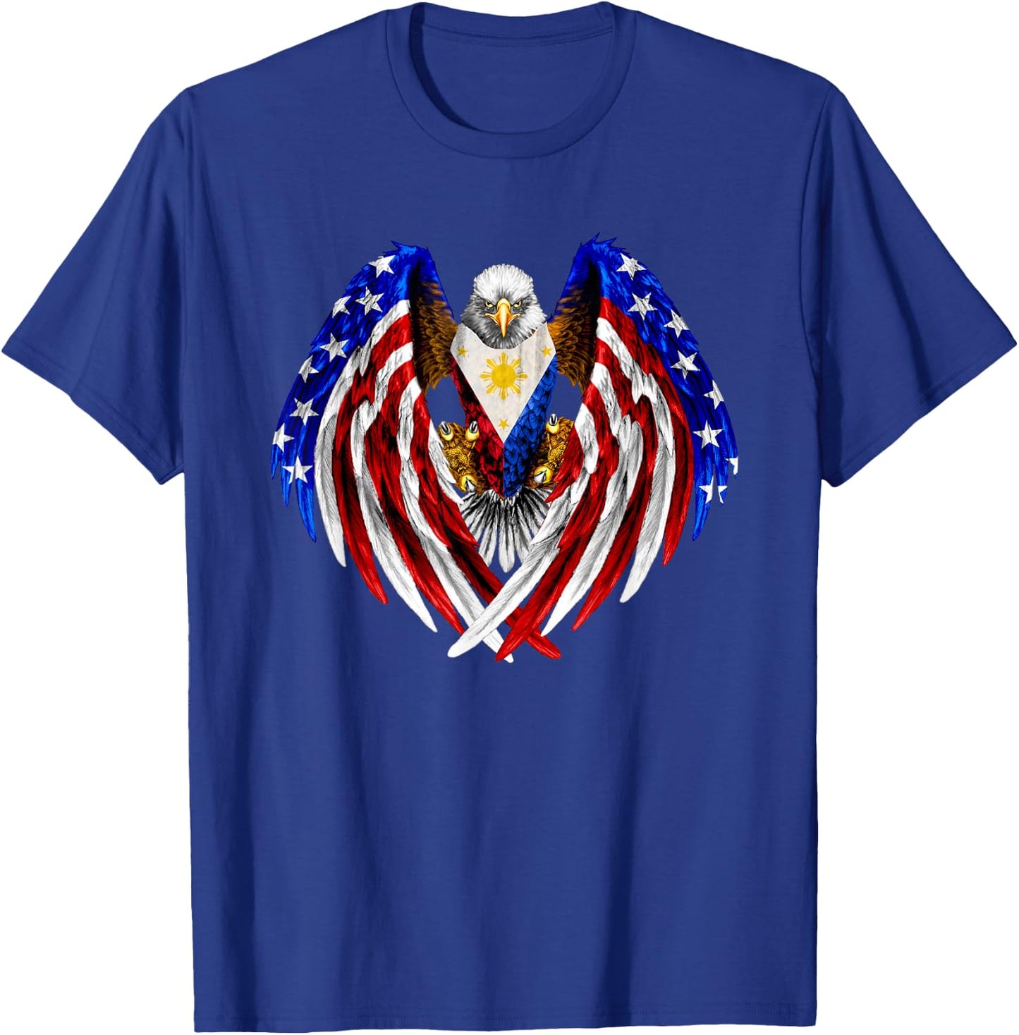 Filipino American Philippines USA Flag Eagle T-Shirt - T-Shirt | Royal