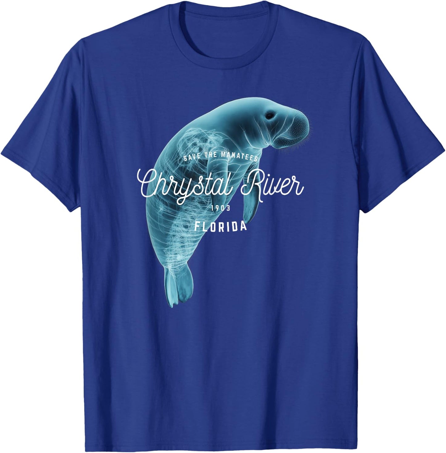 Crystal River Florida FL Vacation Save the Manatees Souvenir T-Shirt - T-Shirt | Royal