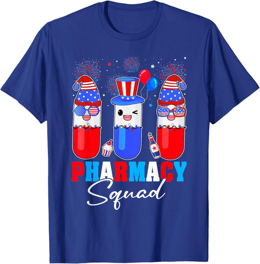 Pharmacy Squad 4th Of July Pharmacy Technician American Flag T-Shirt - T-Shirt | Royal
