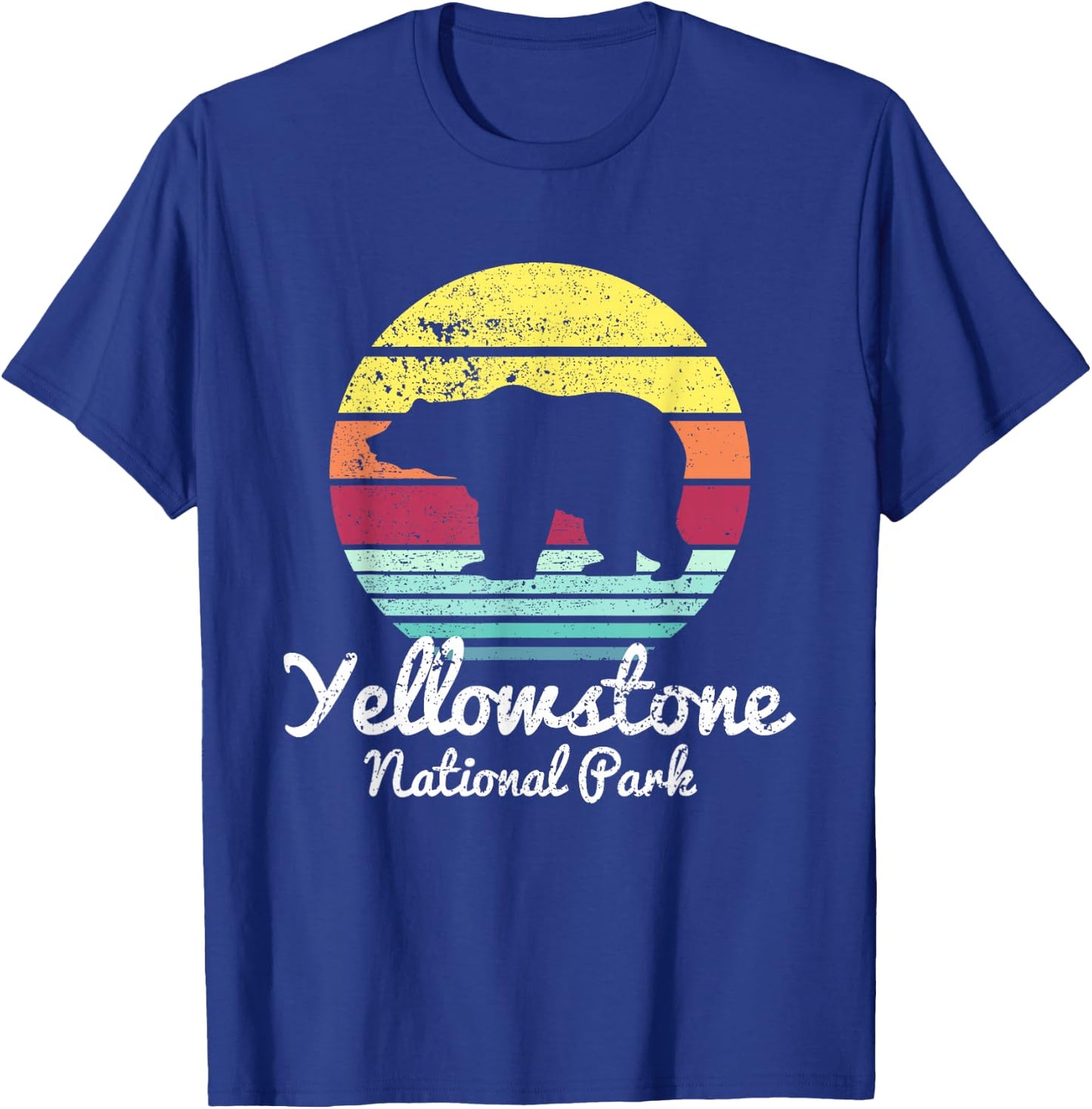 Vintage Retro Yellowstone National Park Wyoming Bear T Shirt T-Shirt - T-Shirt | Royal