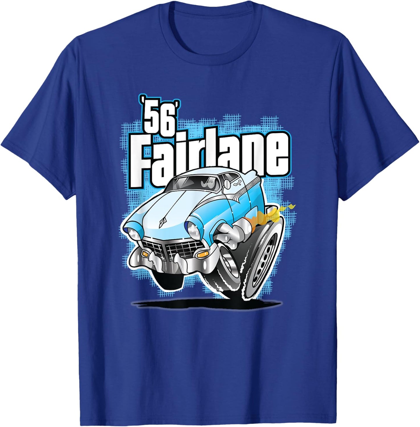 Vintage Hot Rod Cars And Truck Vintage 1956 Fairlane Cartoon Hot Rod T-Shirt - T-Shirt | Royal