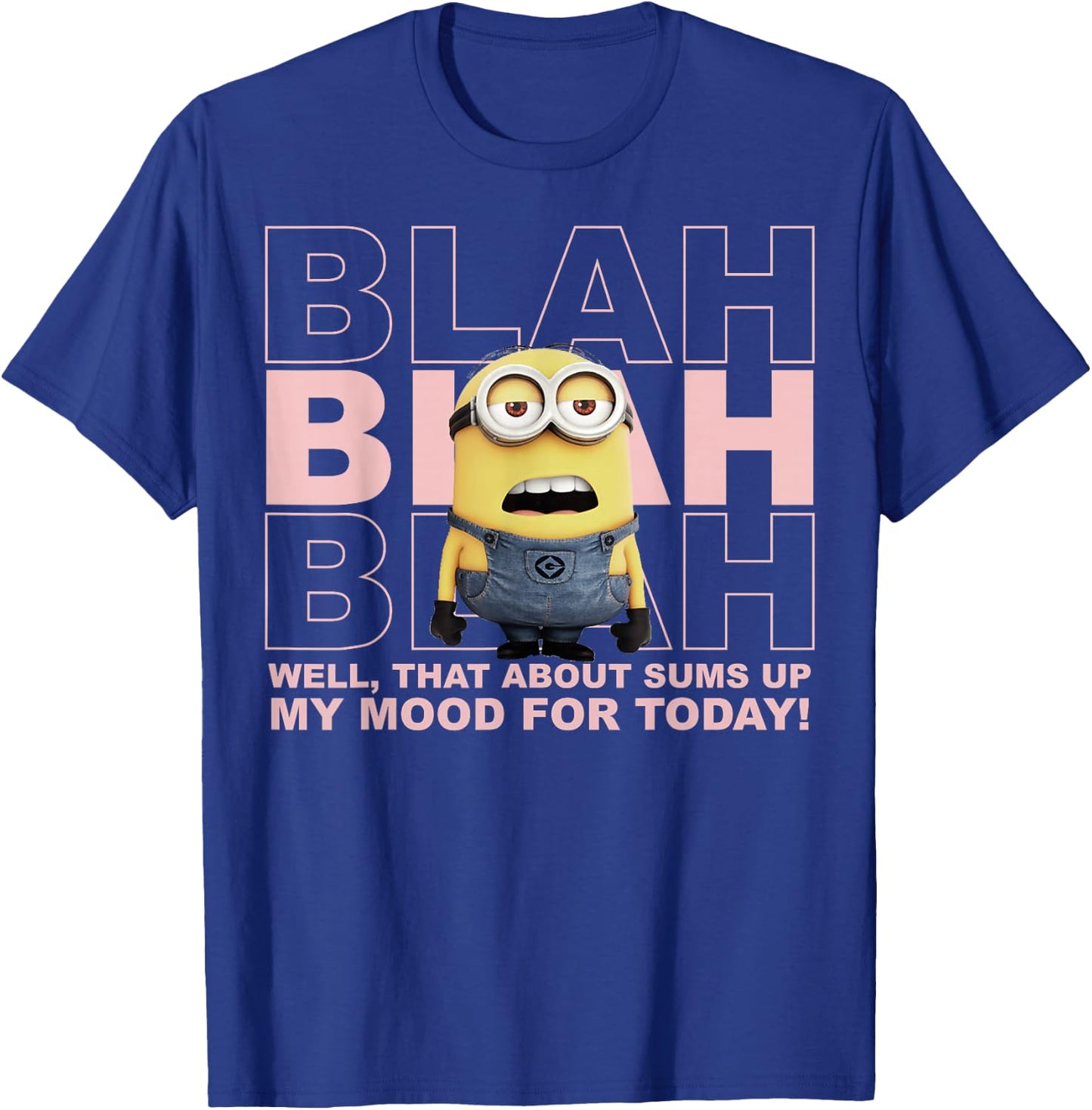 Despicable Me Minions Blah Sums Up My Mood Graphic T-Shirt - T-Shirt | Royal