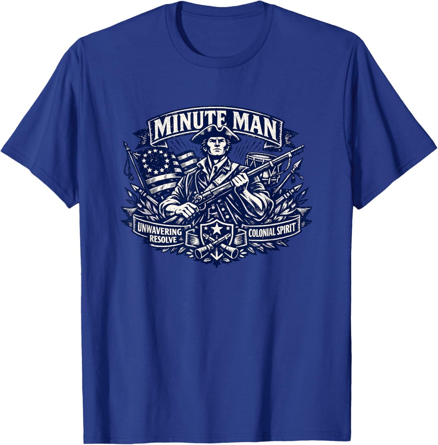 Minute Man Colonial Patriot Spirit T-Shirt - T-Shirt | Royal