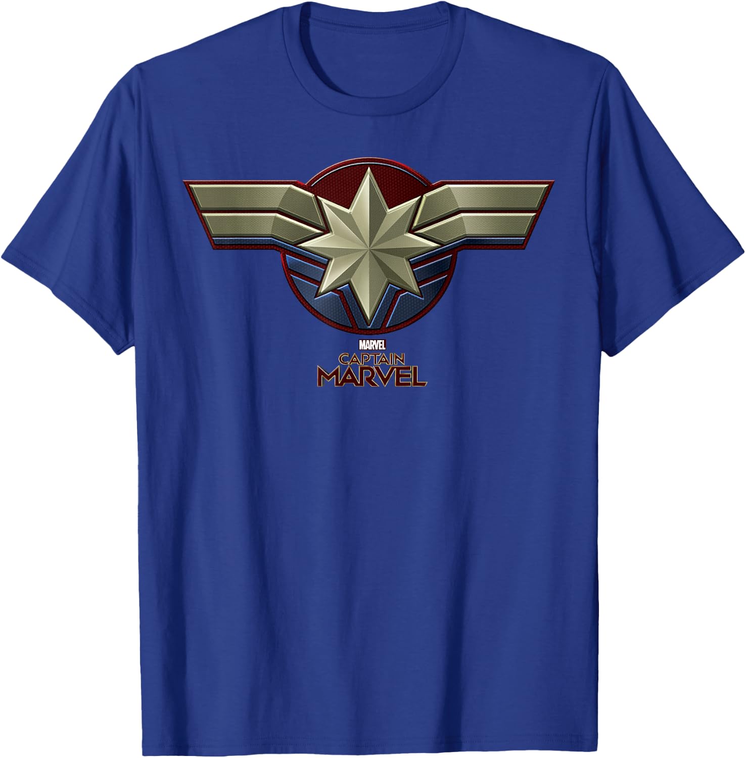 Marvel Captain Marvel Movie Chest Symbol T-Shirt - T-Shirt | Royal