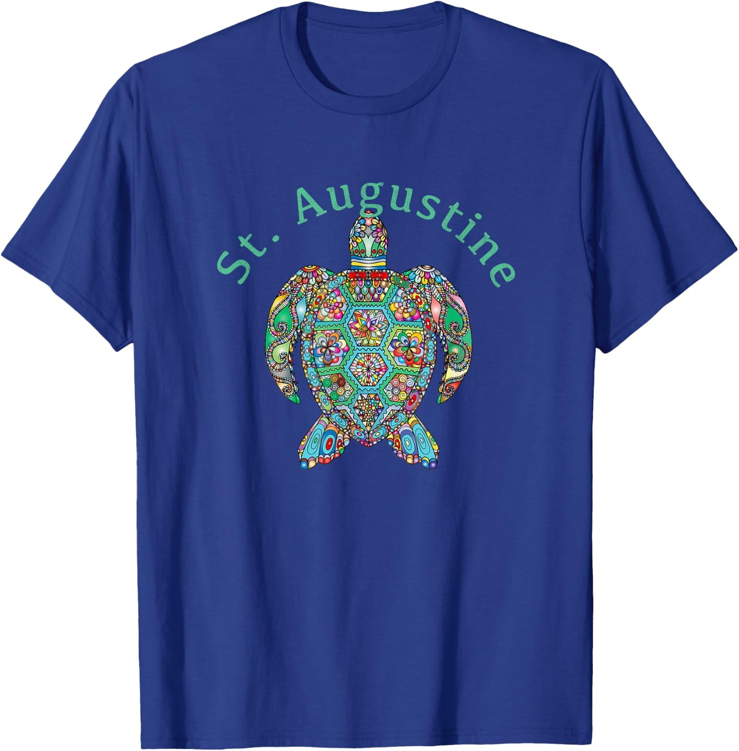 St. Augustine Tribal Turtle Gift T-Shirt - T-Shirt | Royal
