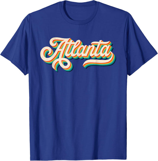 70s Vintage Retro Atlanta Georgia Throwback USA Souvenir T-Shirt - T-Shirt | Royal