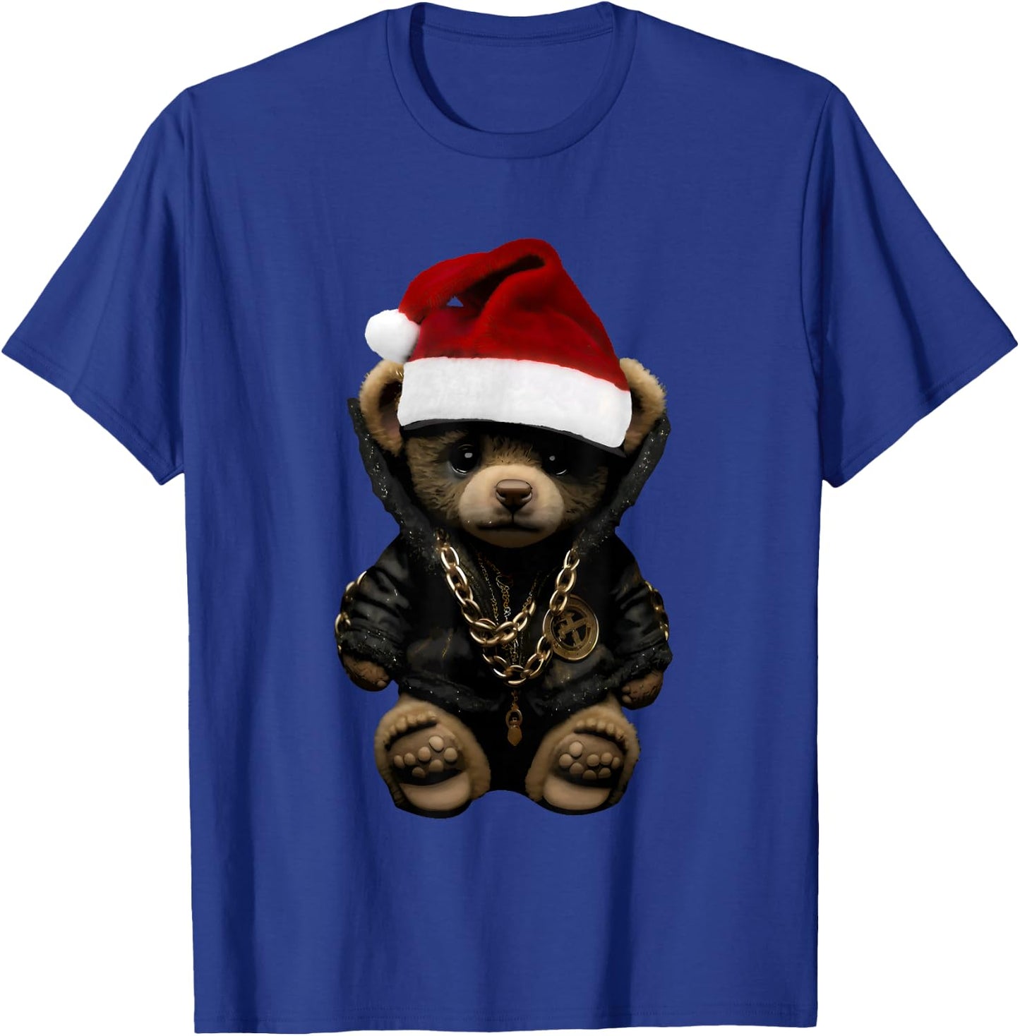 Merry Christmas Merry 2025 Teddy Fashion Rap Teddy Bear T-Shirt - T-Shirt | Royal