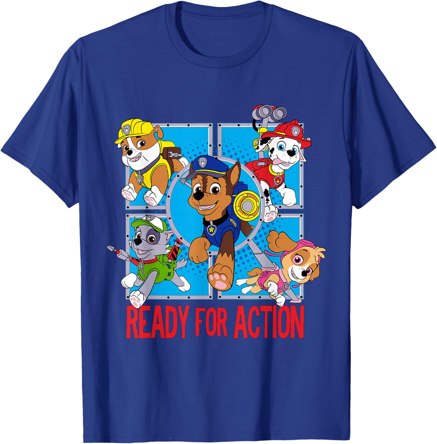 PAW Ready For Action With Group T-Shirt - T-Shirt | Royal