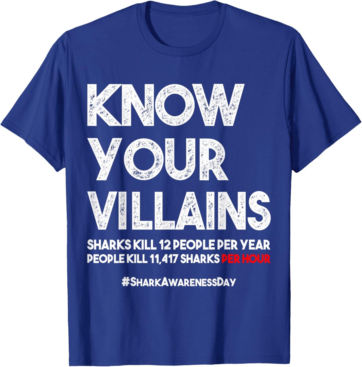 Save Sharks Shirt Shark Awareness Day Gift Environmentalist T-Shirt - T-Shirt | Royal