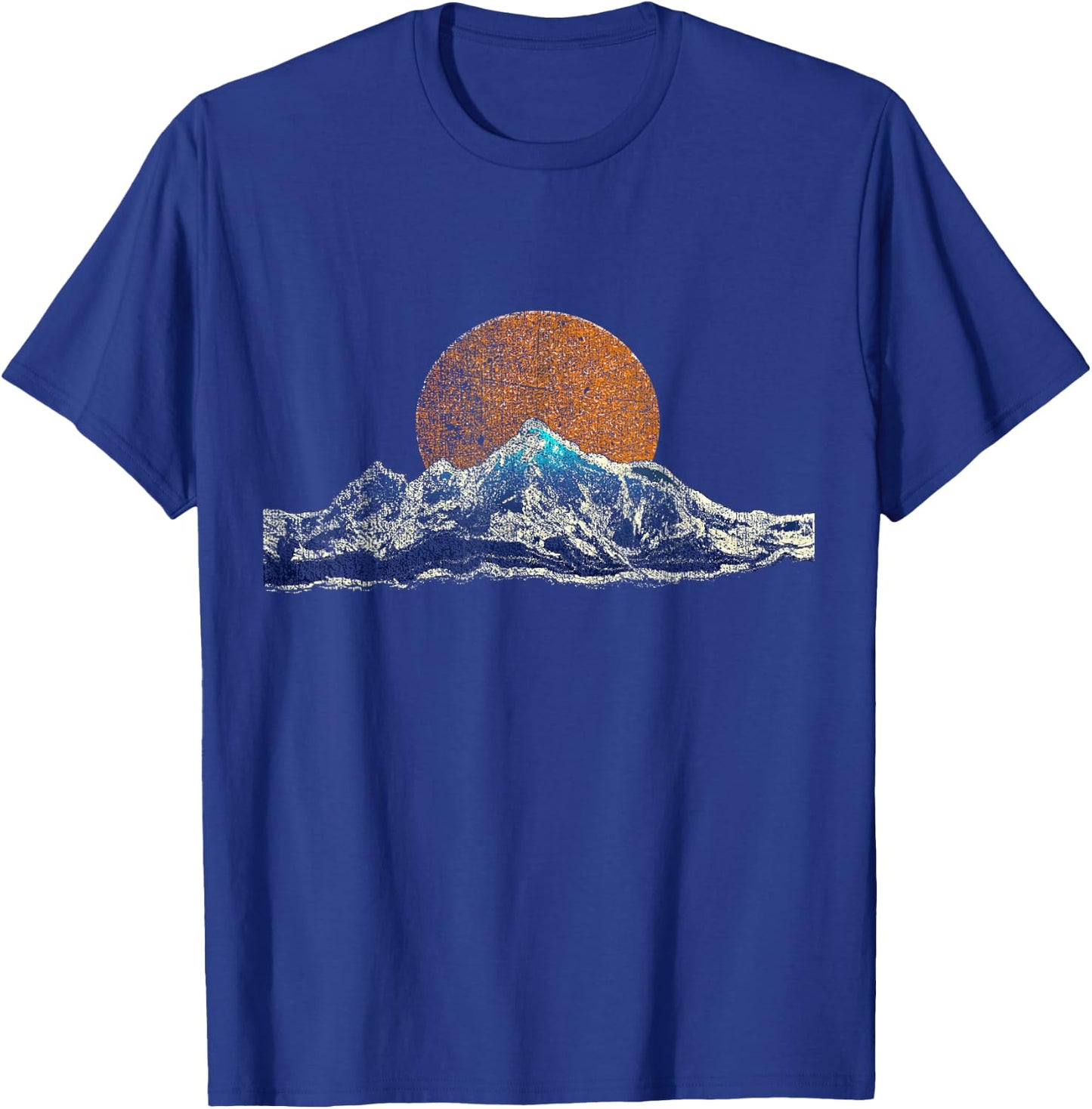 Mountain Hiking and Camping Sunset Scene Shirt T-Shirt - T-Shirt | Royal