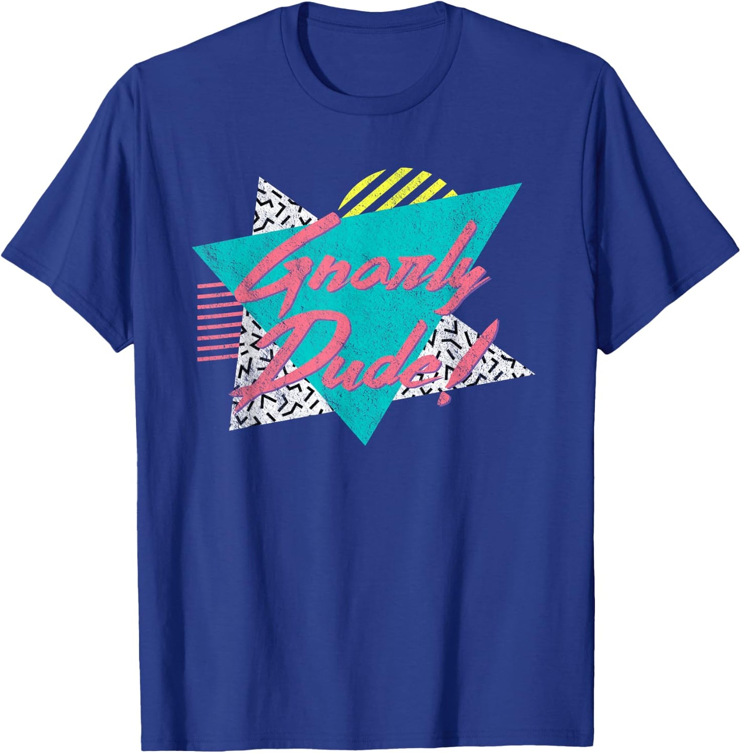 Gnarly Dude | Retro Vintage 80's 90's Surfer Surf Gift T-Shirt - T-Shirt | Royal