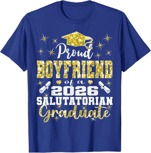 Proud Boyfriend of 2026 Salutatorian Graduate 26 T-Shirt - T-Shirt | Royal