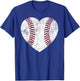 Mother's Day Gift Distressed Heart Baseball Heart Mom Mama T-Shirt - T-Shirt | Royal