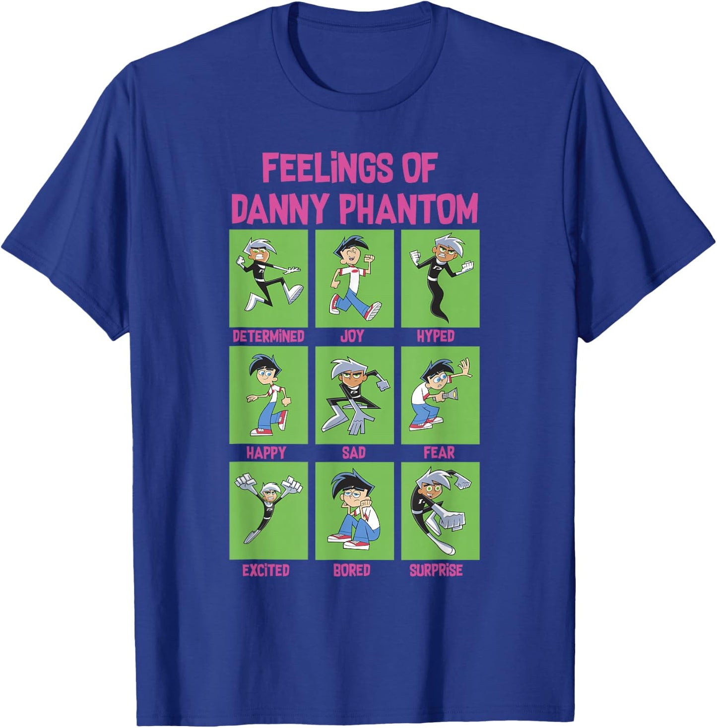 Danny Phantom The Feelings Of Danny Phantom Portrait Grid T-Shirt - T-Shirt | Royal