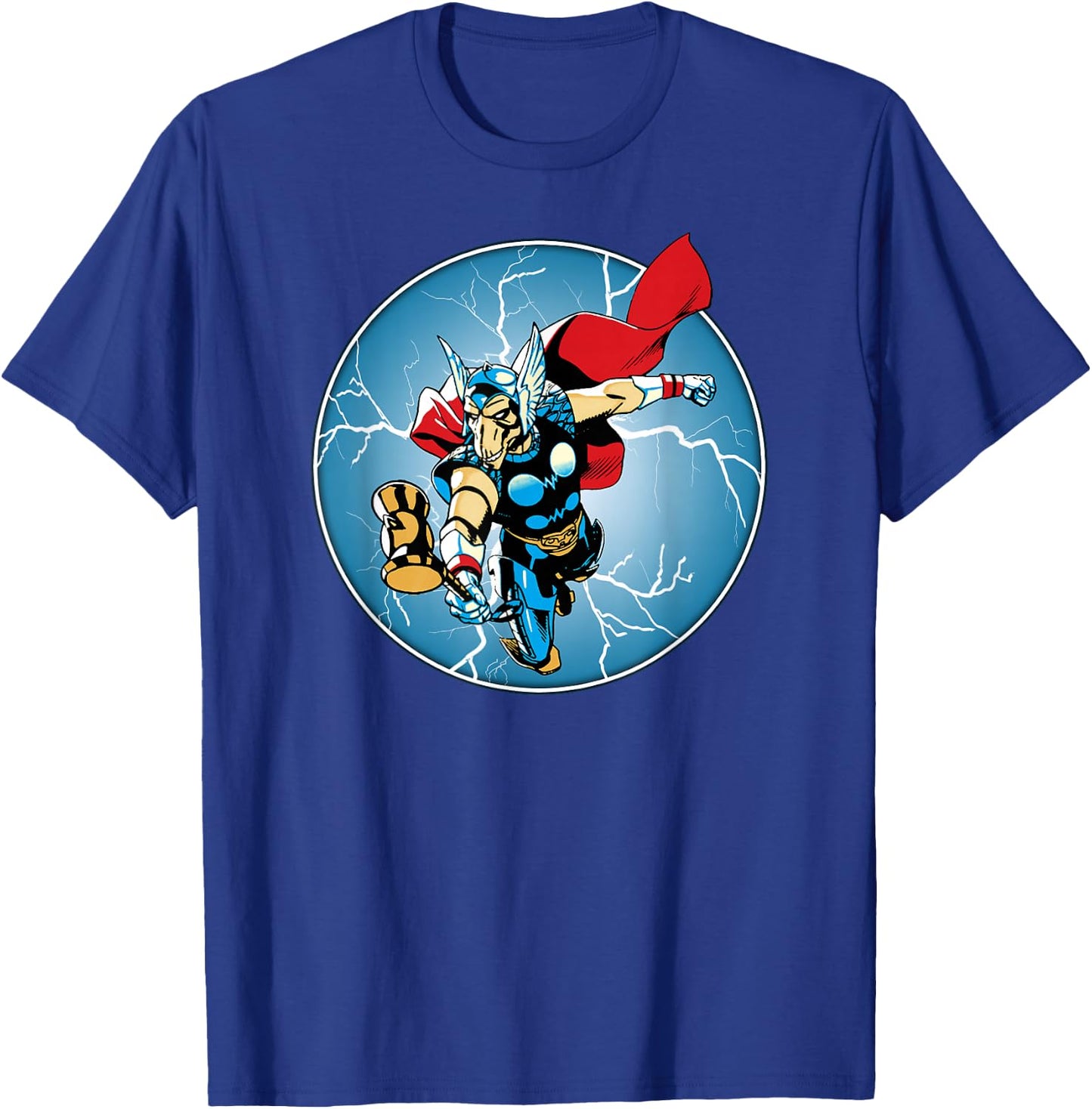 Marvel Beta Ray Bill Flying Hammer Lightning Badge T-Shirt - T-Shirt | Royal