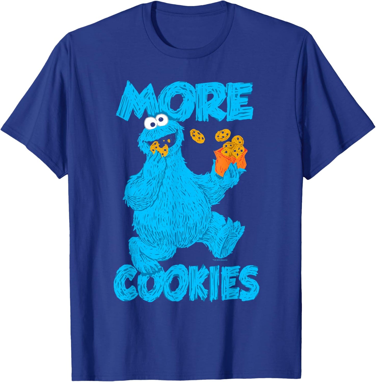 Sesame Street Cookie Monster More Cookies T-Shirt - T-Shirt | Royal