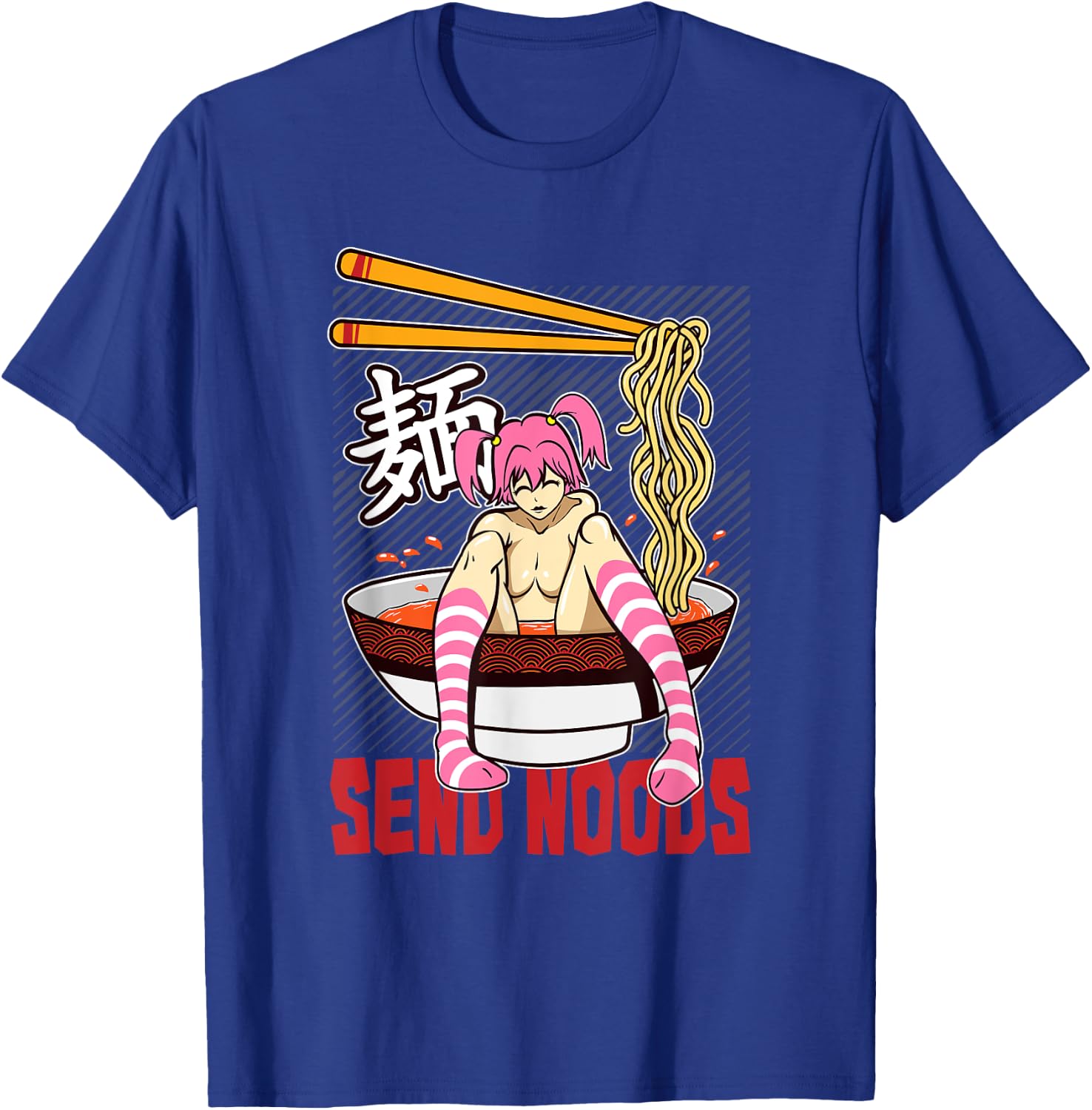 Funny send noods ramen bowl lewd anime shabu noodle pool T-Shirt - T-Shirt | Royal