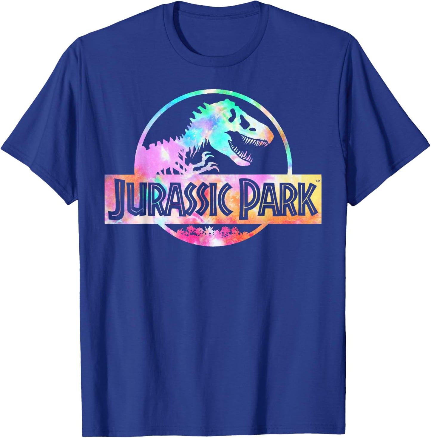 Jurassic Park Logo Tie Dye Gloss Graphic T-Shirt - T-Shirt | Royal