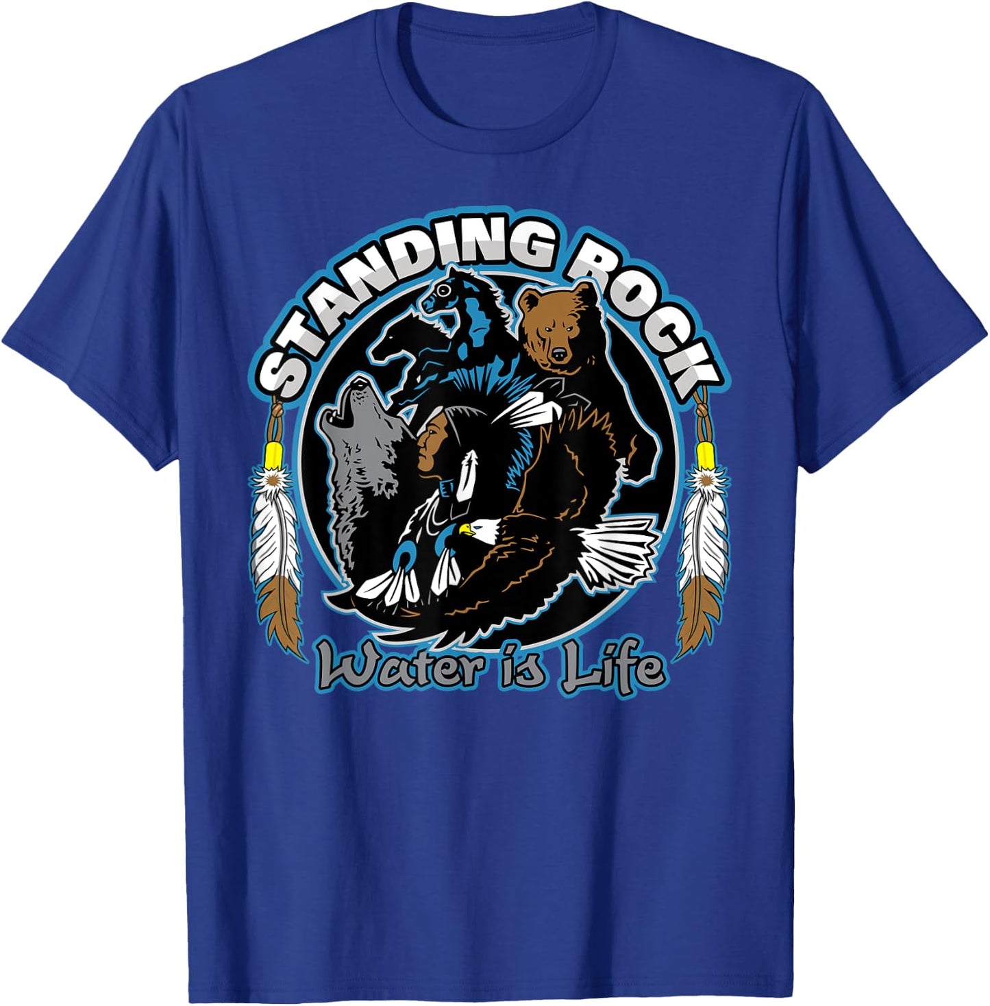 Standing Rock Water is Life No DAPL All Life T-Shirt - T-Shirt | Royal