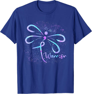 Suicide Awareness Semicolon Dragonfly Mental Health T-Shirt - T-Shirt | Royal
