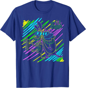 Ren and Stimpy Neon Line Art T-Shirt - T-Shirt | Royal
