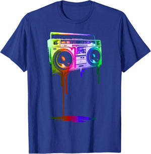 Melting Boombox in Digital Rainbow Colors T-Shirt - T-Shirt | Royal