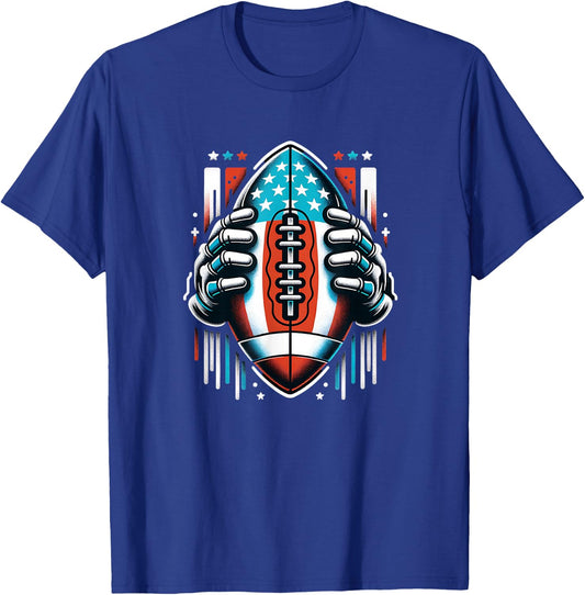 American Football USA Flag Football Graphic T-Shirt - T-Shirt | Royal