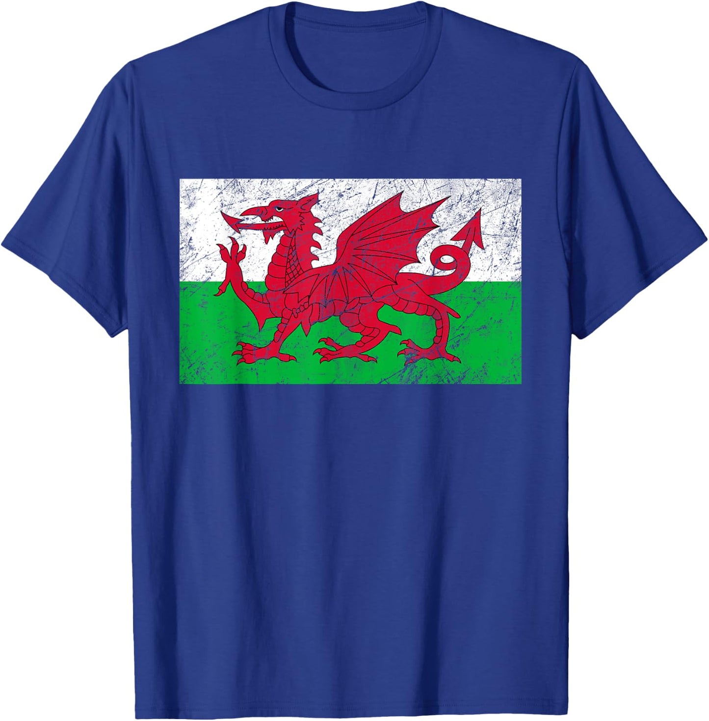 Wales Dragon Flag Welsh Retro Cymru Medieval T-Shirt - T-Shirt | Royal