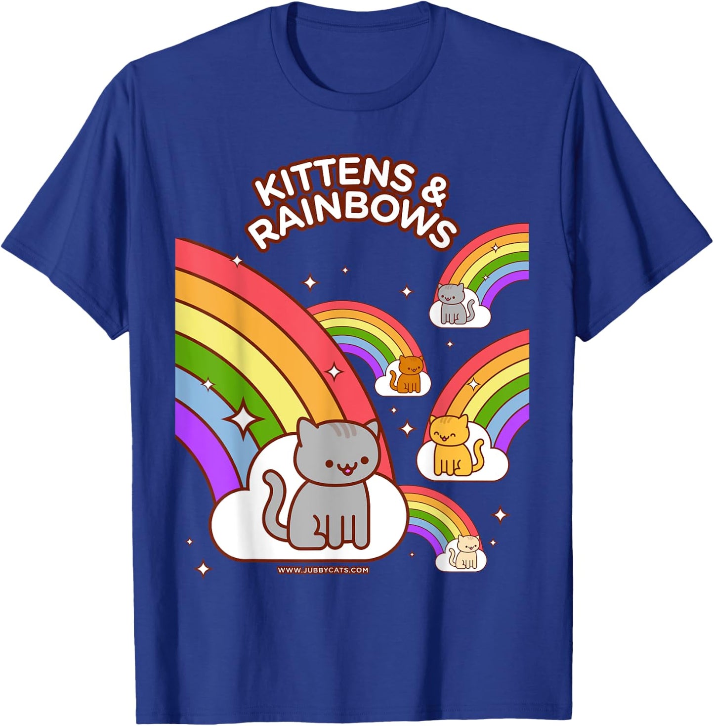 Kawaii Cat - Kittens & Rainbows T-Shirt - T-Shirt | Royal