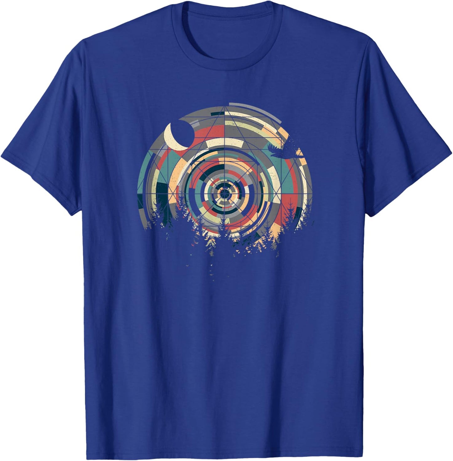 Sacred Geometry Meets Landscape, Moon, Eagle, him & her T-Shirt - T-Shirt | Royal