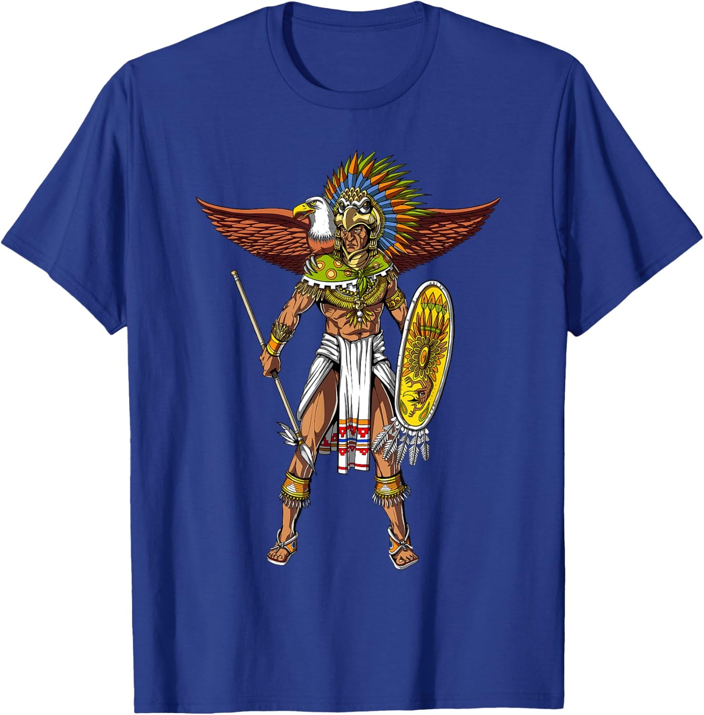 Aztec Eagle Warrior T-Shirt - T-Shirt | Royal