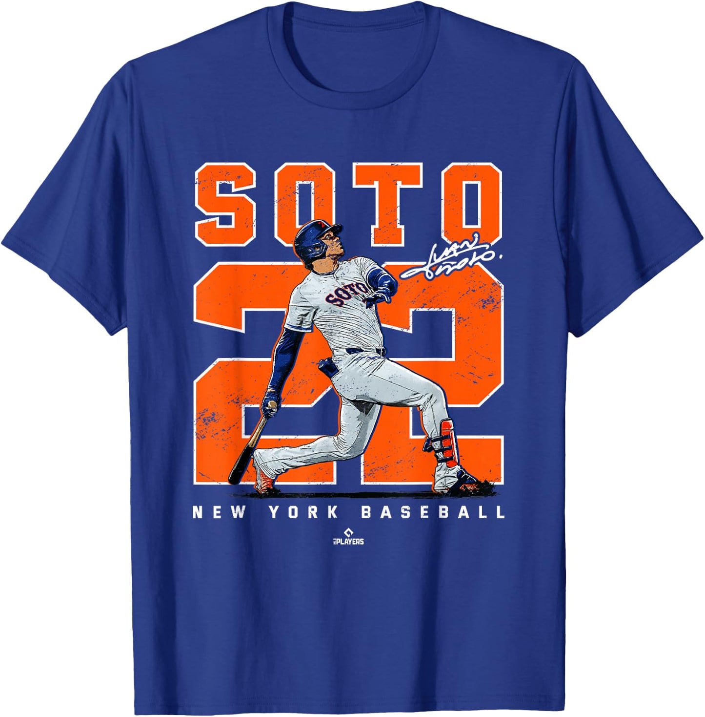 Number & Portrait Juan Soto New York Baseball MLBPA T-Shirt - T-Shirt | Royal