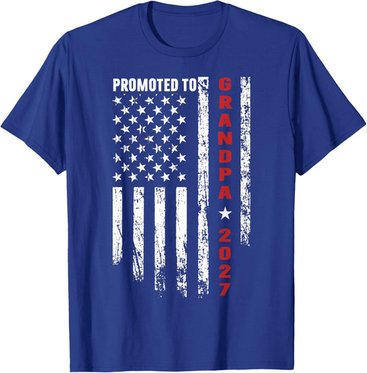 Promoted to Grandpa 2027 Funny Shirt for new Grandpa T-Shirt - T-Shirt | Royal