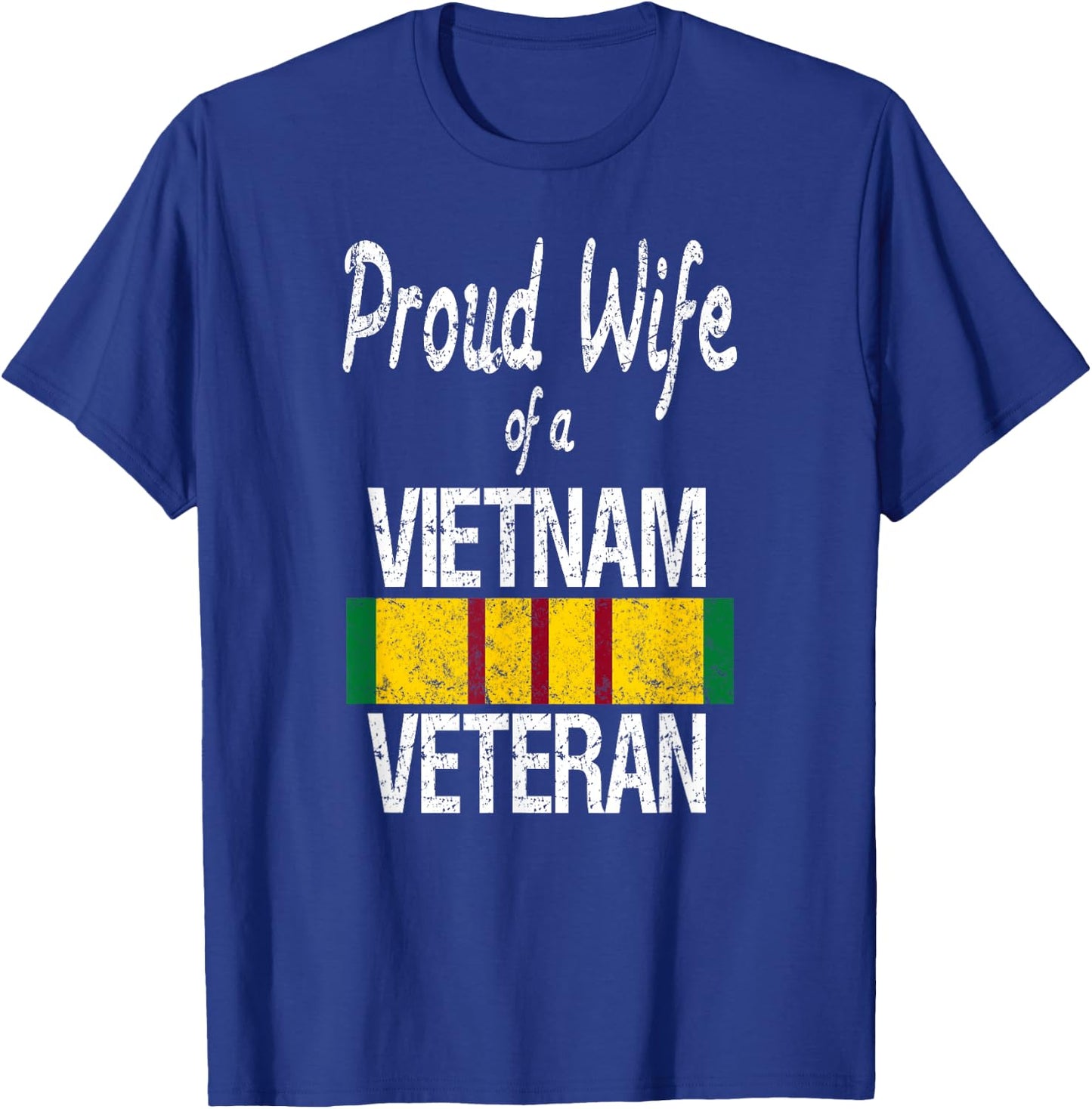 Proud Wife of a Vietnam Veteran Service Badge US Military T-Shirt - T-Shirt | Royal