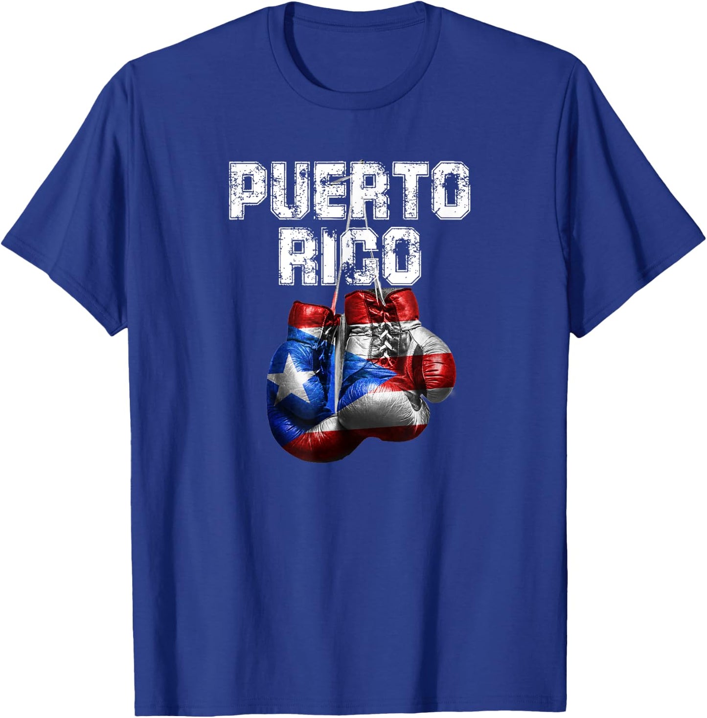 Puerto Rico Pride - Vintage Boxing Gloves T-Shirt - T-Shirt | Royal