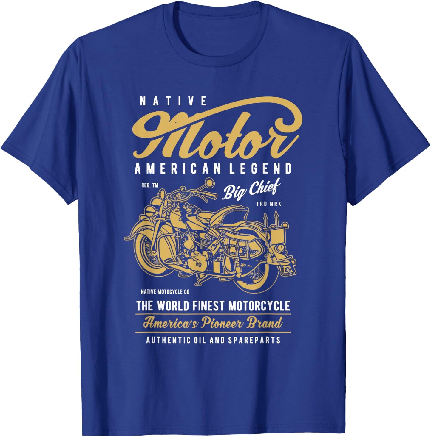 Retro Vintage American Motorcycle Indian for Old Biker Gifts T-Shirt - T-Shirt | Royal