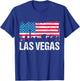 Vintage US Flag American City Skyline Las Vegas Nevada USA T-Shirt - T-Shirt | Royal