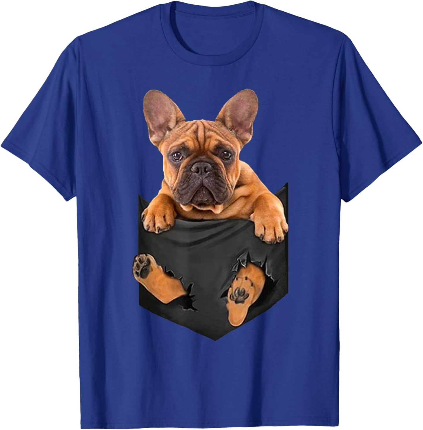 French Bulldog In a Pocket Mid T Shirt, Dog Inside Me T-Shirt - T-Shirt | Royal