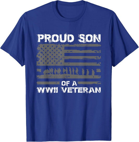 Proud Son of A WWII Veteran T Shirts T-Shirt - T-Shirt | Royal