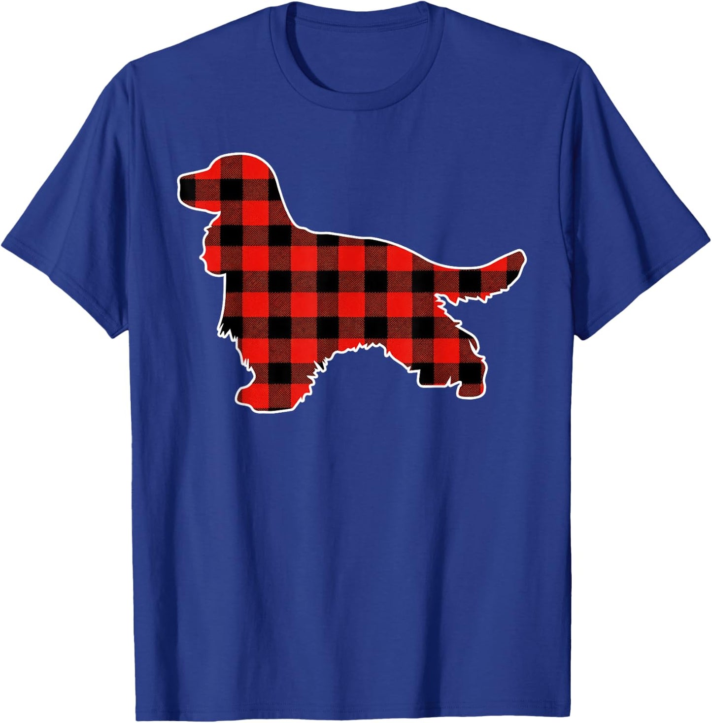 Red Buffalo Plaid Pajama English Cocker Spaniel Christmas T-Shirt - T-Shirt | Royal