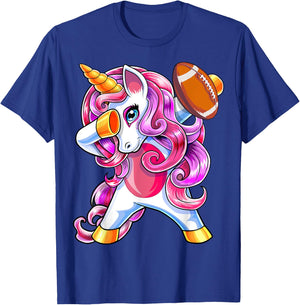 Dabbing Unicorn Football Shirt Unicorn Football Gift Girls T-Shirt - T-Shirt | Royal