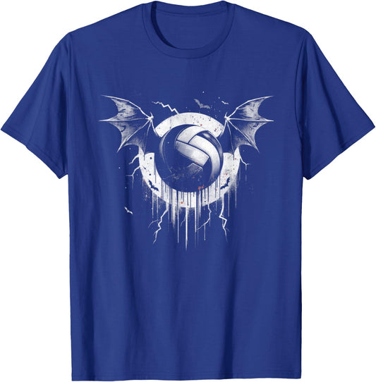 Volleyball Bat - Funny Creepy Volleyball Bat Halloween Lover T-Shirt - T-Shirt | Royal