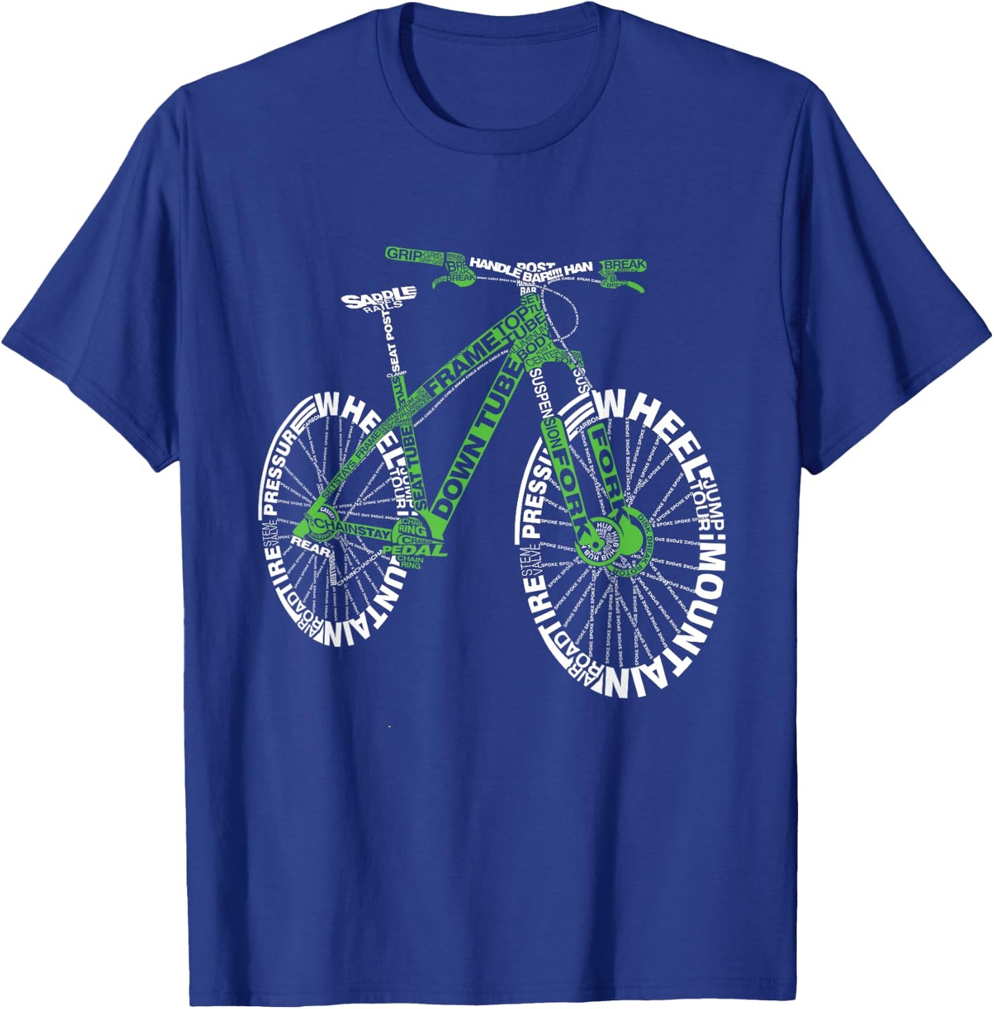Bicycle Amazing Anatomy Mountain Bike T-Shirt - T-Shirt | Royal