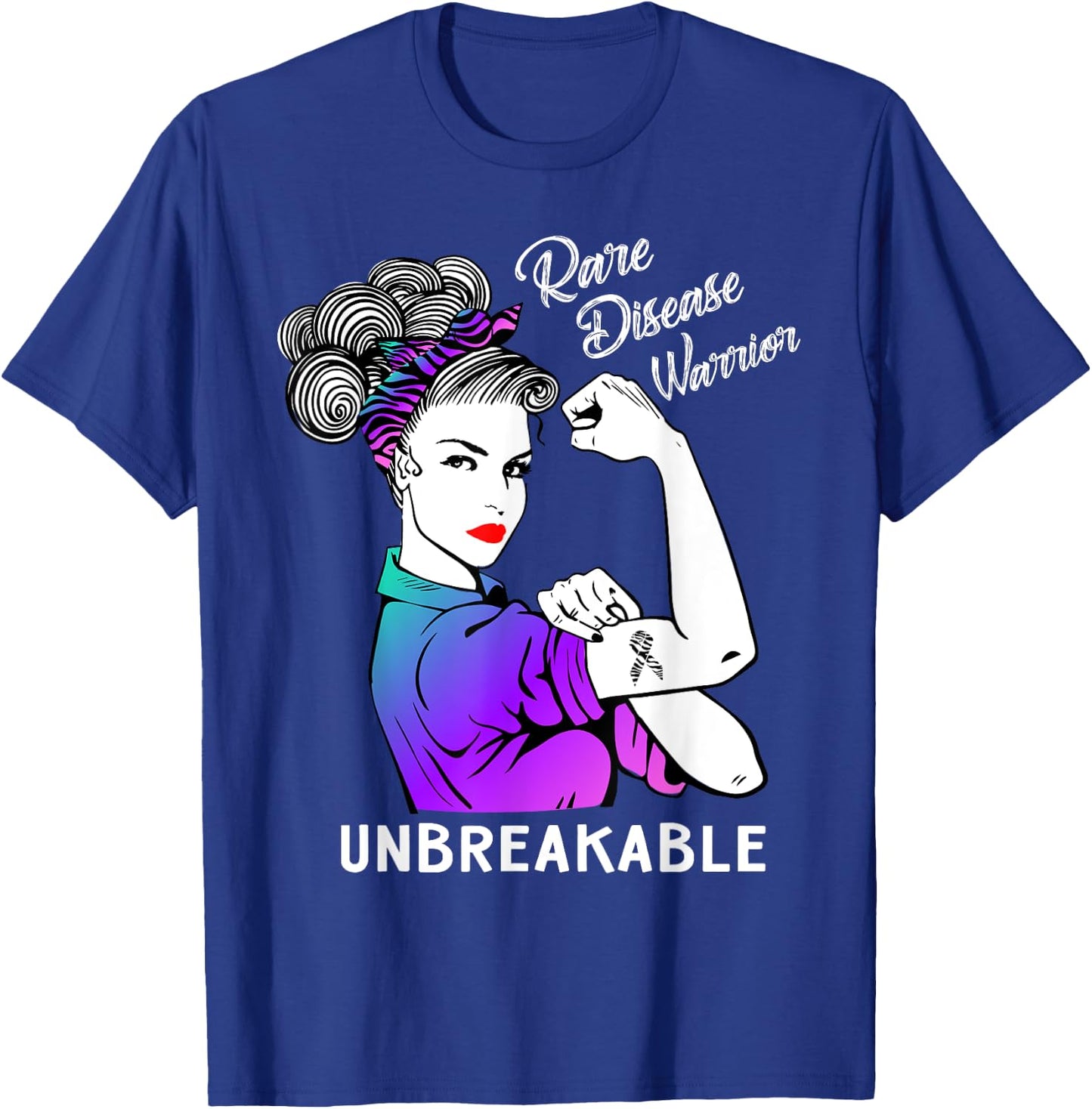 Rare Disease Warrior Unbreakable Awareness Gift T-Shirt - T-Shirt | Royal