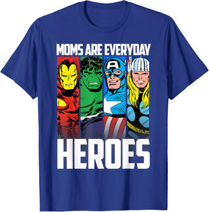 Marvel Avengers Classic Mother's Day Mom are Everyday Heroes T-Shirt - T-Shirt | Royal