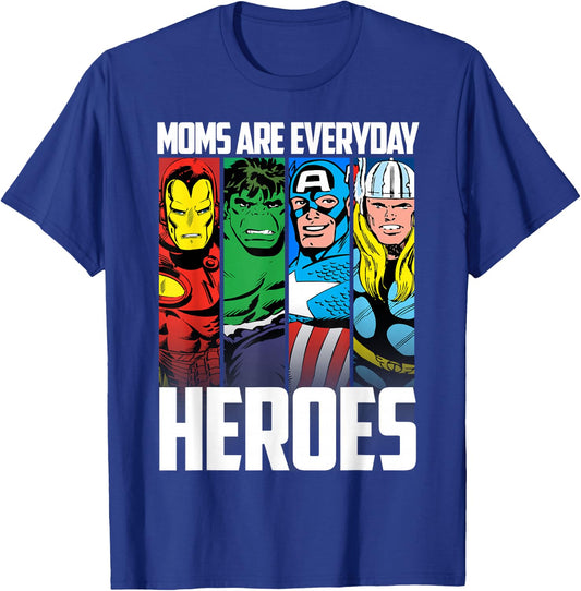 Marvel Avengers Classic Mother's Day Mom are Everyday Heroes T-Shirt - T-Shirt | Royal